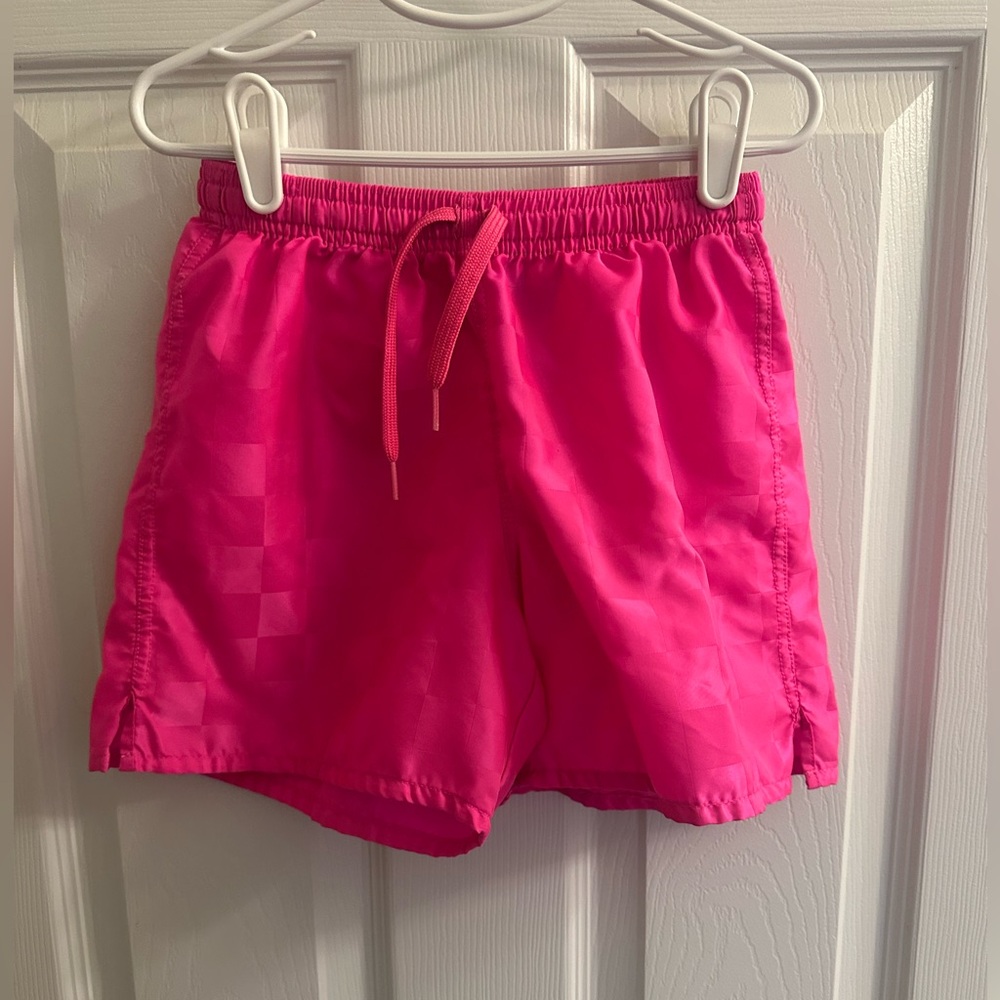 DSG Girls Pink Small Soccer Shorts Vintage Look Checkerboard